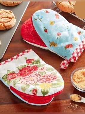 🌹SALE🌹 2-pc Pioneer Woman Sweet🌹Rose Mini Mitt Set 5.5x8 Oven